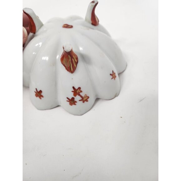 Vintage Japanese Gold Scalloped Edge Geisha Floral Footed Kutani Serving Bowl - Picture 5 of 7